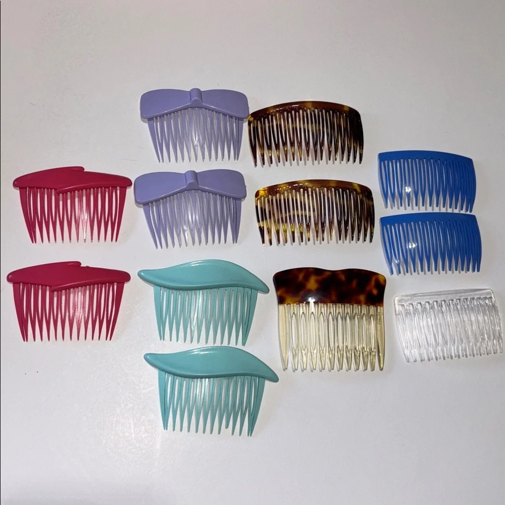 Vtg Goody Side Combs Hair Accessories Lot Of 12 USA Hong Kong Sets